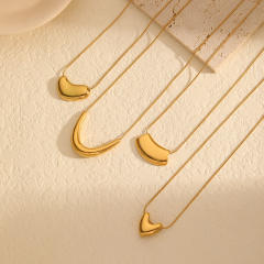 18KG chunky geometric pendant stainless steel dainty necklace