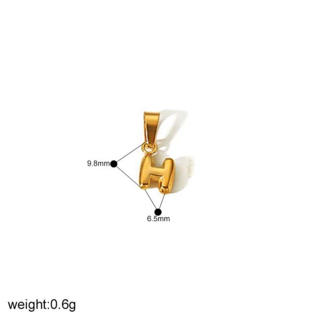 18KG mini bubble letter stainless steel charm
