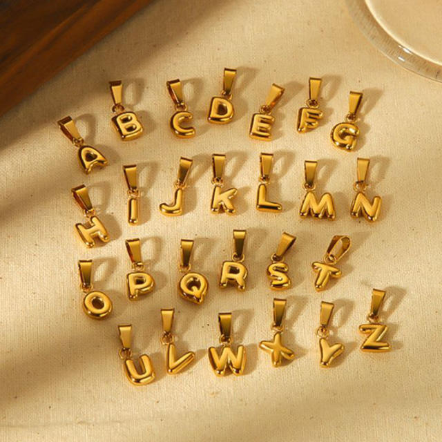 18KG mini bubble letter stainless steel charm