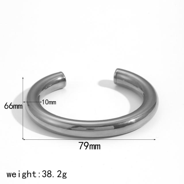 18KG chunky waterdrop stainless steel cuff bangle