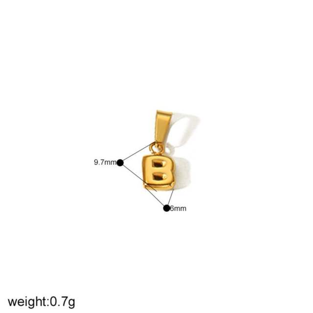 18KG mini bubble letter stainless steel charm