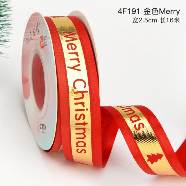 2.5cm 25 yards christmas gift packing ribbon