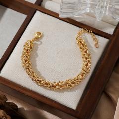Chunky stainless steel braid chain bracelet collection