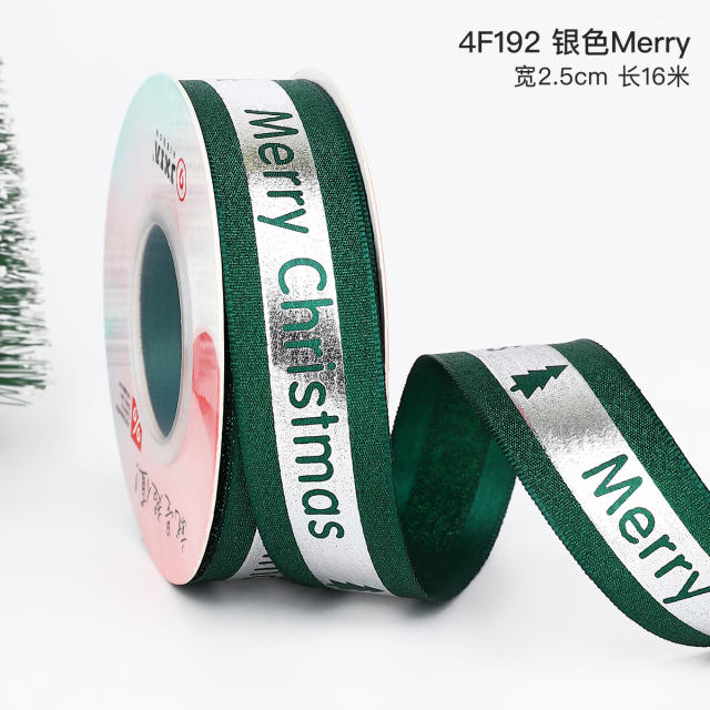2.5cm 25 yards christmas gift packing ribbon
