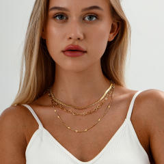18KG stainless steel chain three layer necklace set
