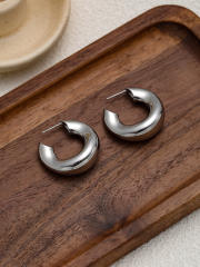 Unique geometric horseshoe pendant stainless steel necklace earrings set