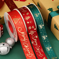 2.5cm 25 yards christmas gift packing ribbon