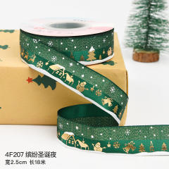 2.5cm 25 yards christmas gift packing ribbon