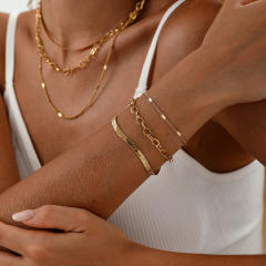 18KG stainless steel chain three layer necklace set