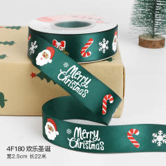 2.5cm 25 yards christmas gift packing ribbon