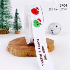 2.5cm 25 yards christmas gift packing ribbon