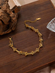 Chunky stainless steel braid chain bracelet collection