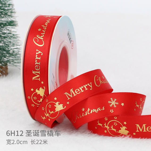 2.5cm 25 yards christmas gift packing ribbon
