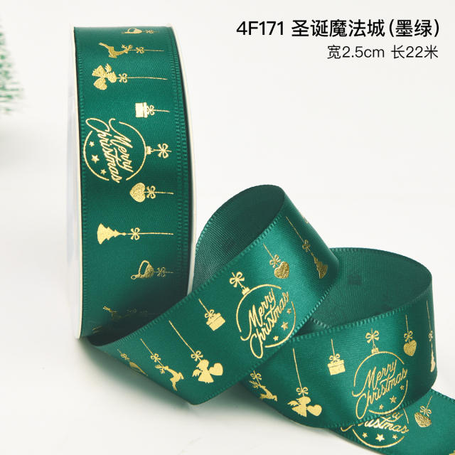 2.5cm 25 yards christmas gift packing ribbon