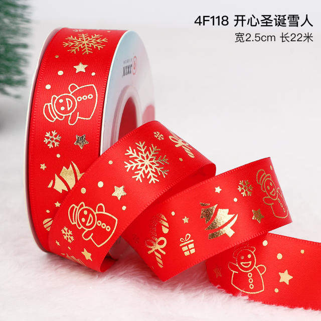 2.5cm 25 yards christmas gift packing ribbon