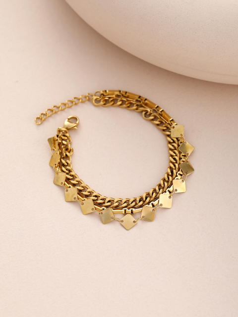 Hot sale three layer stainless steel chain necklace bracelet set