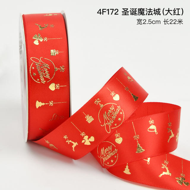 2.5cm 25 yards christmas gift packing ribbon