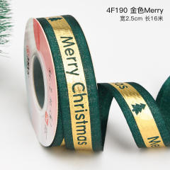 2.5cm 25 yards christmas gift packing ribbon