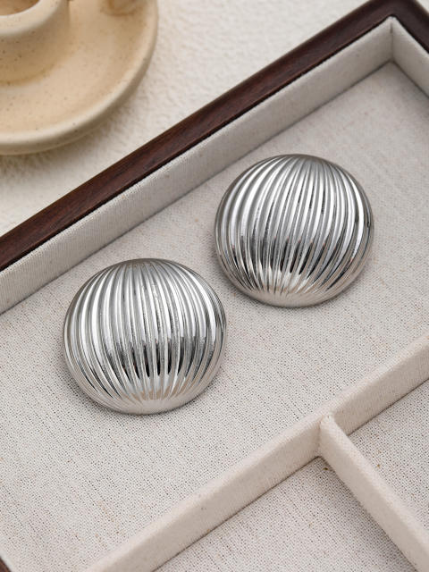 Elegant geometric heart stainless steel neckace earrings bracelet set