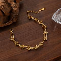 Chunky stainless steel braid chain bracelet collection