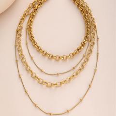 18KG four layer chunky chain stainless steel necklace
