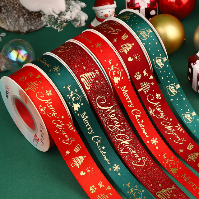 2.5cm 25 yards christmas gift packing ribbon