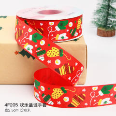 2.5cm 25 yards christmas gift packing ribbon