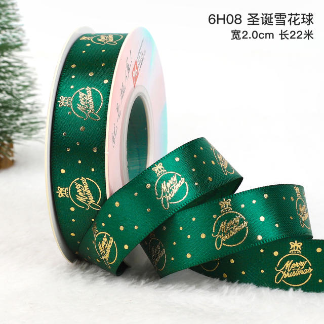 2.5cm 25 yards christmas gift packing ribbon