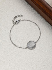 Elegant geometric heart stainless steel neckace earrings bracelet set