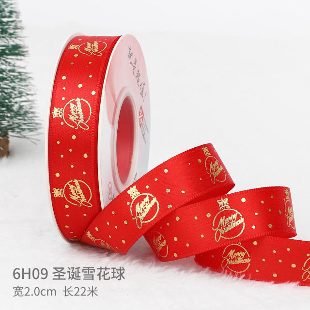 2.5cm 25 yards christmas gift packing ribbon