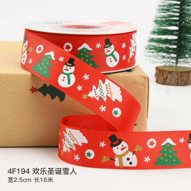 2.5cm 25 yards christmas gift packing ribbon
