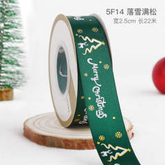 2.5cm 25 yards christmas gift packing ribbon
