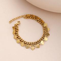 Hot sale three layer stainless steel chain necklace bracelet set