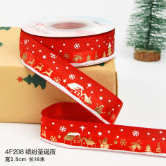 2.5cm 25 yards christmas gift packing ribbon