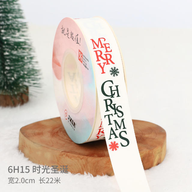 2.5cm 25 yards christmas gift packing ribbon