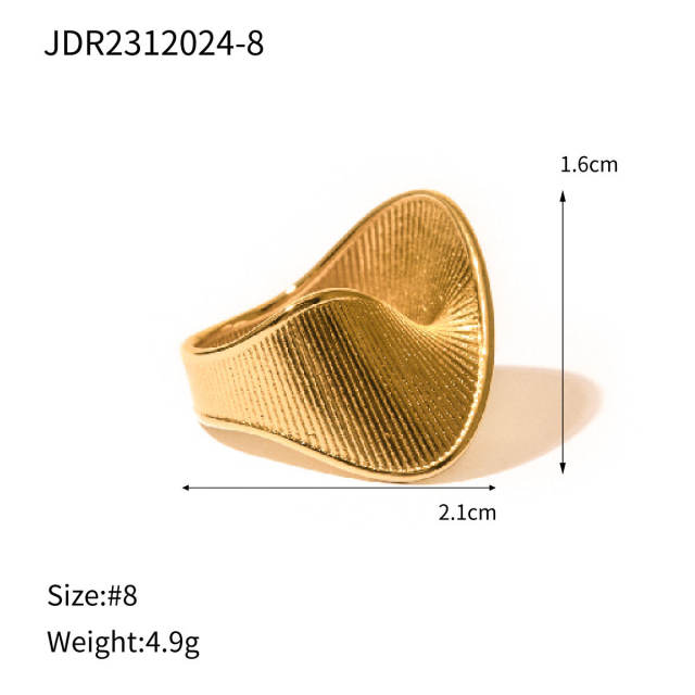 Hot sale gold color chunky stainless steel finger rings collection