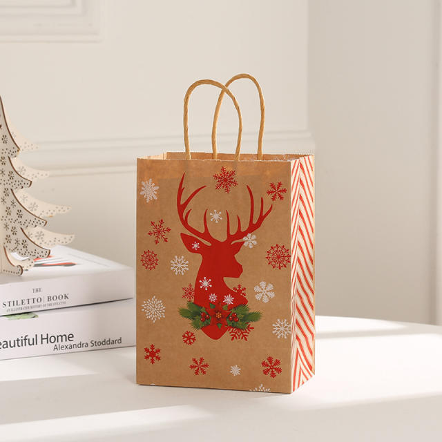 Christmas snowflake kraft paper bag gift bag