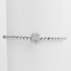 18KG diamond bubble letter initial letter copper bead bracelet