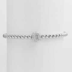 18KG diamond bubble letter initial letter copper bead bracelet