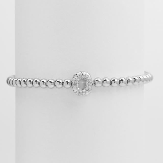 18KG diamond bubble letter initial letter copper bead bracelet