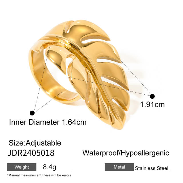 Hot sale gold color chunky stainless steel finger rings collection