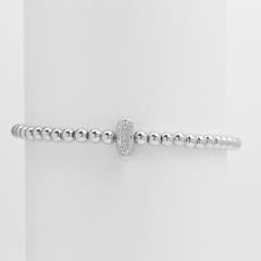 18KG diamond bubble letter initial letter copper bead bracelet