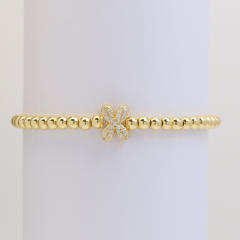 18KG diamond bubble letter initial letter copper bead bracelet