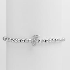 18KG diamond bubble letter initial letter copper bead bracelet