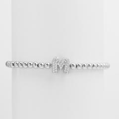18KG diamond bubble letter initial letter copper bead bracelet