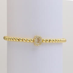 18KG diamond bubble letter initial letter copper bead bracelet