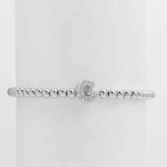 18KG diamond bubble letter initial letter copper bead bracelet