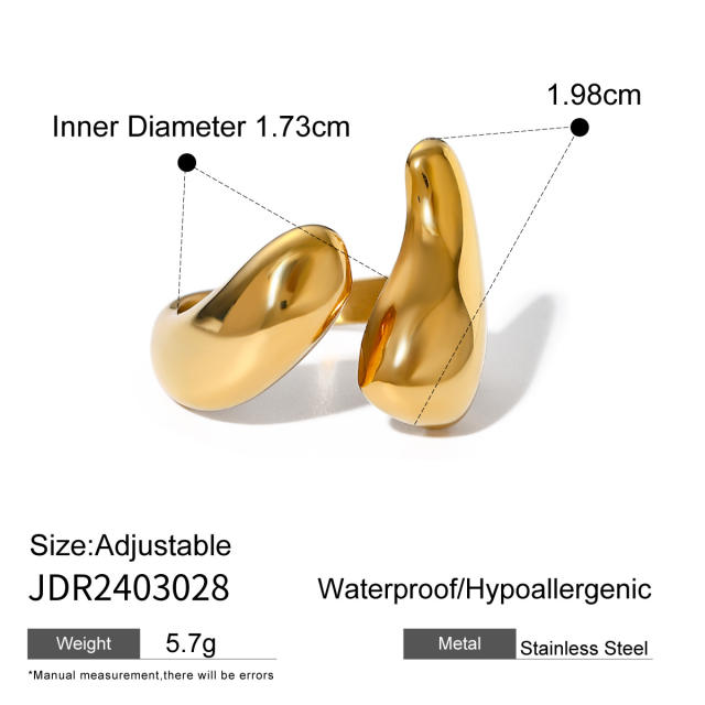 Hot sale gold color chunky stainless steel finger rings collection