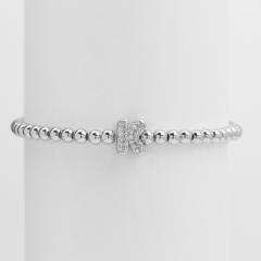 18KG diamond bubble letter initial letter copper bead bracelet