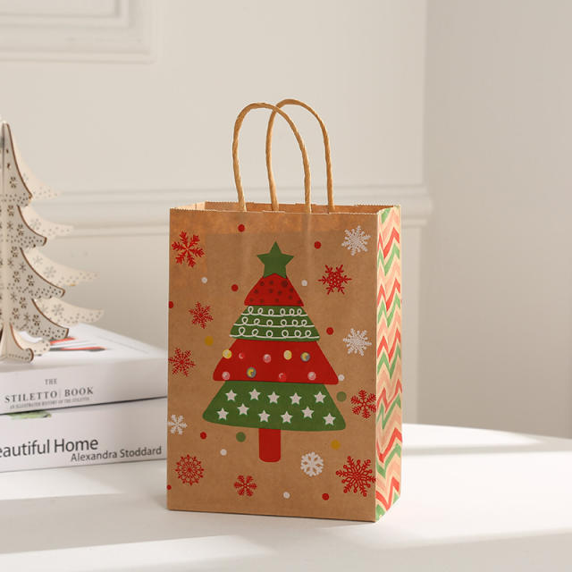 Christmas snowflake kraft paper bag gift bag